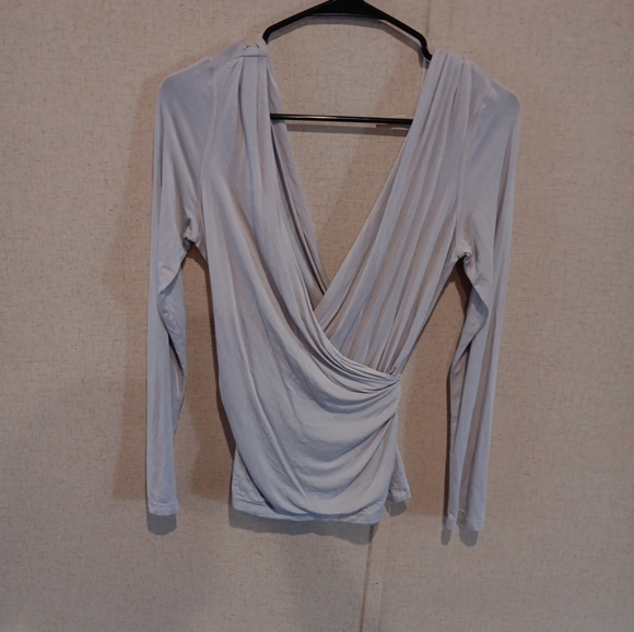 Free People Women's Gray  Long Sleeve Open LOW Cross Back Size S - Picture 2 of 6